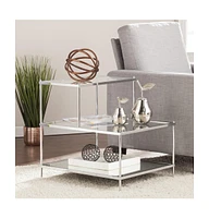 Modern Glass Mirrored End Table for Contemporary Living Room