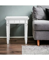 24; Silver Glass Square End Table