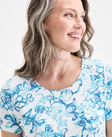 Style & Co Women's Printed Scoop-Neck Short-Sleeve Top, Exclusively at Macy's