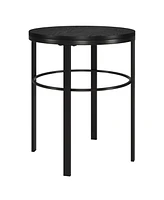 Rustic Round End Table – 24" Wood Top with Sturdy Steel Frame