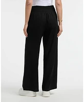 Ellen Tracy Women's Linen Smocked Wide Leg Pant