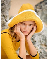 Bloom Line Crochet Sun Hat In Canary Yellow