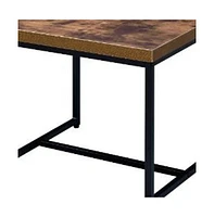 Industrial End Table with Metal Frame and Manufactured Wood Top
