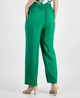 Anne Klein Petite Pleated Wide-Leg Pull-On Pants