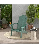 Gymax 2PCS Patio Hips Adirondack Chair w/ Cup Holder Weather Resistant 380 Lbs