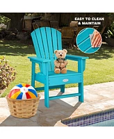 Gymax Set of 2 Kids Patio Adirondack Chair Armchair Weather Resistance Outdoor