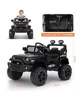 Funtok Kids Electric Powered Ride on Car 12V with Remote Control, Electric Vehicle with Low Battery Reminder, 3 Speeds, Radio, Horn, Usb Port, Aux, Op