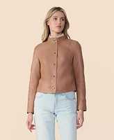 Furniq Uk Women's Leather Bomber Jacket, Created for Macy s