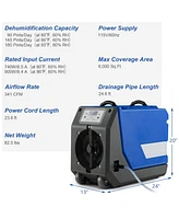 180 Ppd Commercial Dehumidifier with Pump Drain Hose and Wheels
