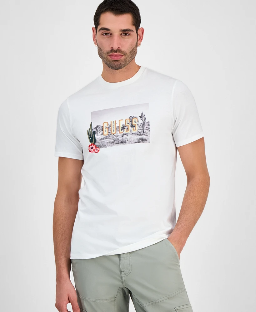 Guess Men's Cactus Garden Short Sleeve Logo Graphic T-Shirt