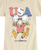 Hybrid Apparel Big Girls Garfield Usa Cheerleader Graphic T-Shirt