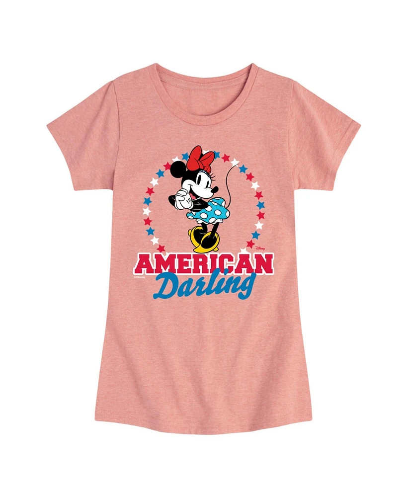 Hybrid Apparel Big Girls Disney Minnie American Darling Graphic T-Shirt