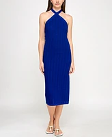 Invitee Juniors' Halter Sleeveless Crochet Midi Dress