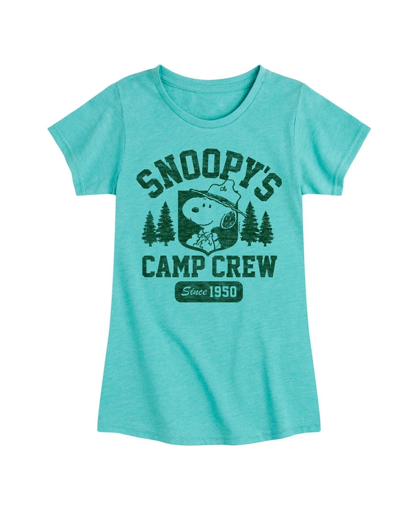 Hybrid Apparel Big Girls Peanuts Snoopy's Camping Crew Graphic T-Shirt