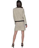 Karl Lagerfeld Paris Women's Tweed Open-Front Framed Jacket