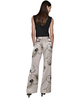 Karl Lagerfeld Paris Women's Printed Satin Pants