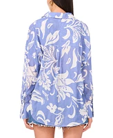 Vince Camuto Women's Floral-Print Long-Sleeve Button Blouse