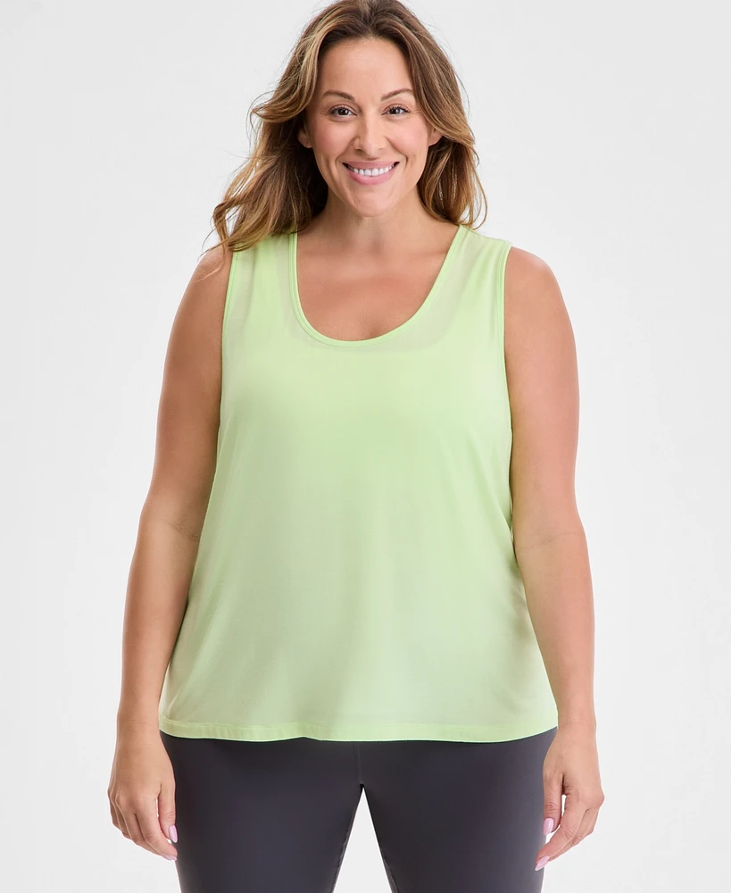 Id Ideology Plus Relaxed Racerback Tank Top, Exclusively at Macy's