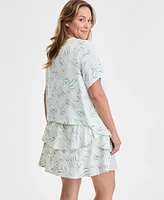 Id Ideology Plus Fluid Zebra Printed Relaxed T-Shirt, Exclusively at Macy's