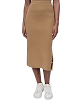 Dkny Jeans Women's Side Logo Ribbed Midi Skirt - W9B