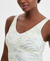 Id Ideology Women's Fluid Zebra Printed Cropped Tank Top, Exclusively at Macy's