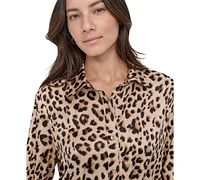 Dkny Jeans Women's Classic-Fit Button-Front Long-Sleeve Blouse - L3Z