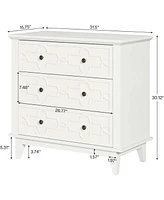 Tribesigns 31.5" W Oversized Modern Nightstand for Bedroom, Large 3 Drawers Tall Bedside Table, Sofa Side End Table, Wide Storage Cabinet for Liv