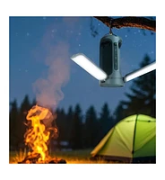 10,000mAh Rechargeable Led Lantern with Power Bank – Compact Folding Tent Light with Red Mode, Usb Charging, Adjustable Brightness & Tripod Mou