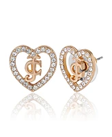 Juicy Couture Gold-Tone Pave Heart Necklace & Stud Earrings Set