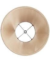 Natural Burlap Medium Bell Lamp Shade 7" Top x 14" Bottom x 10.5" High (Spider) Replacement with Harp and Finial - Springcrest
