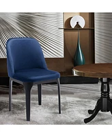 Upholstered Velvet Side Chair – Contemporary Metal Frame Design