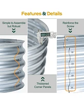 Aoodor Galvanized Raised Garden Bed Kit, 59''(L) x 23.62''(W) x11.81''(H) Outdoor Garden Planter Oval Large Boxes for Vegetables, Flowers, Herbs
