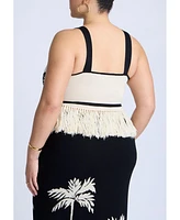 Eloquii Plus Fringe Crop Top