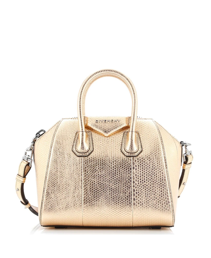 Pre-Owned Givenchy Mini Antigona Bag Embossed Leather