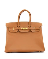 Pre-Owned Hermes Birkin 35 Handbag Brown Courchevel with Gold Hardware
