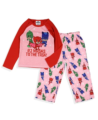 Pj Masks Toddler Girls Pajamas Gekko Catboy Owlette To The Task Heroes 2 Piece Set