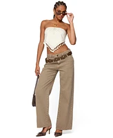 Edikted Women's Stud & Tassel Handkerchief Top