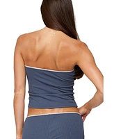 Edikted Women's Isela Contrast Pointelle Tube Top