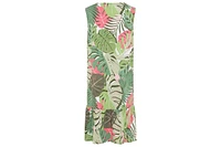Olsen Women's Sleeveless Jungle Leaf Print Dress