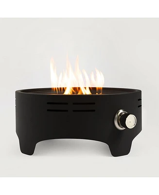 15 Inch Propane Tabletop Fire Pit with Lid as Lockable Handle for Portable Camping