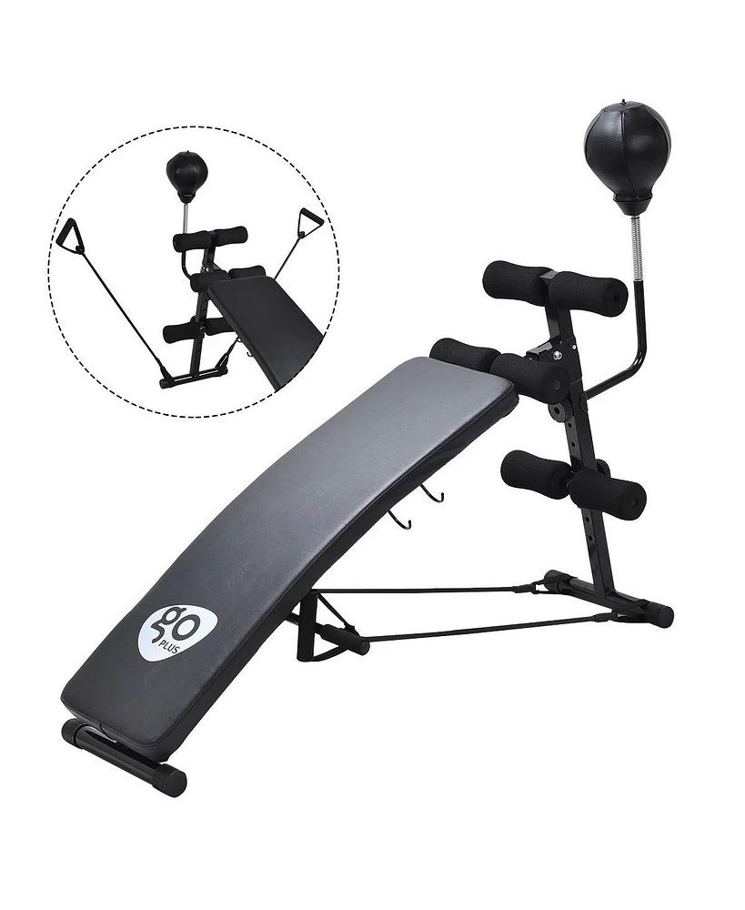 Adjustable Incline Curved Workout Fitness Sit Up Bench