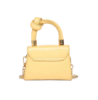 Women's Solid Yellow Handbag With A Flap