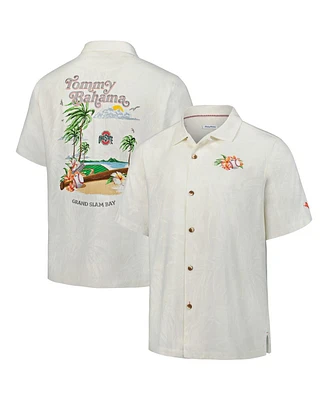 Tommy Bahama Men's White Ohio State Buckeyes Grand Slam Bay Camp Button-Up Shirt
