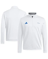 Adidas Men's White Kansas Jayhawks Elevated Quarter-Zip Jacket