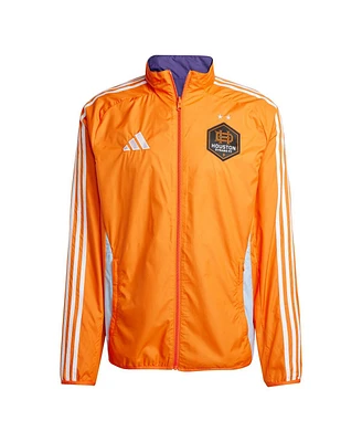 Adidas Men's Orange/Purple Houston Dynamo Fc 2025 Anthem Reversible Full-Zip Jacket
