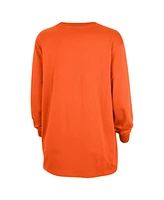 Nike Women's Orange Wnba Jump Woman Logo Boyfriend Oversized Long Sleeve T-Shirt
