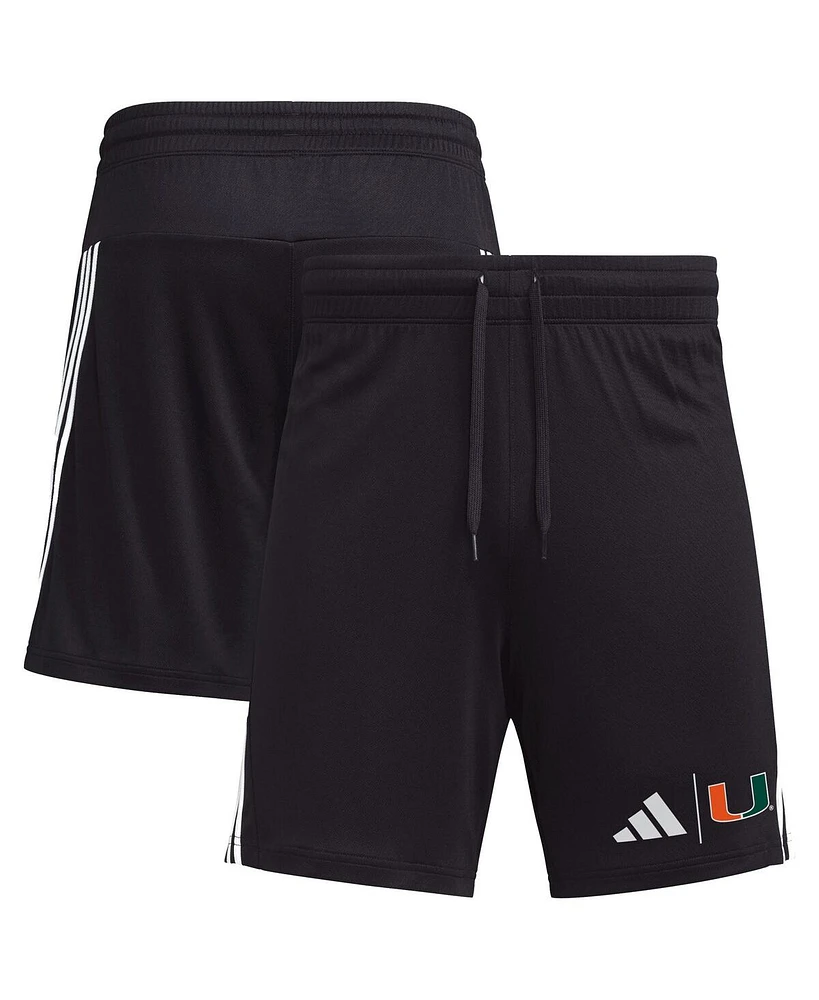 Adidas Men's Black Miami Hurricanes Aeroready 7" Shorts