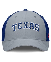 Nike Men's Gray/Royal Texas Rangers Rise Swoosh Performance Flex Hat