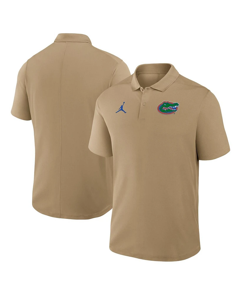 Jordan Men's Tan Florida Gators Primetime Victory Primary Logo Performance Polo Shirt
