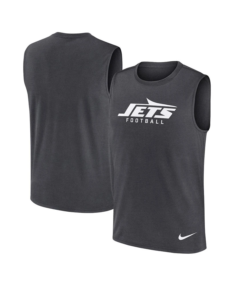 Nike Men's Gray New York Jets Primetime Legend Performance Muscle Tank Top